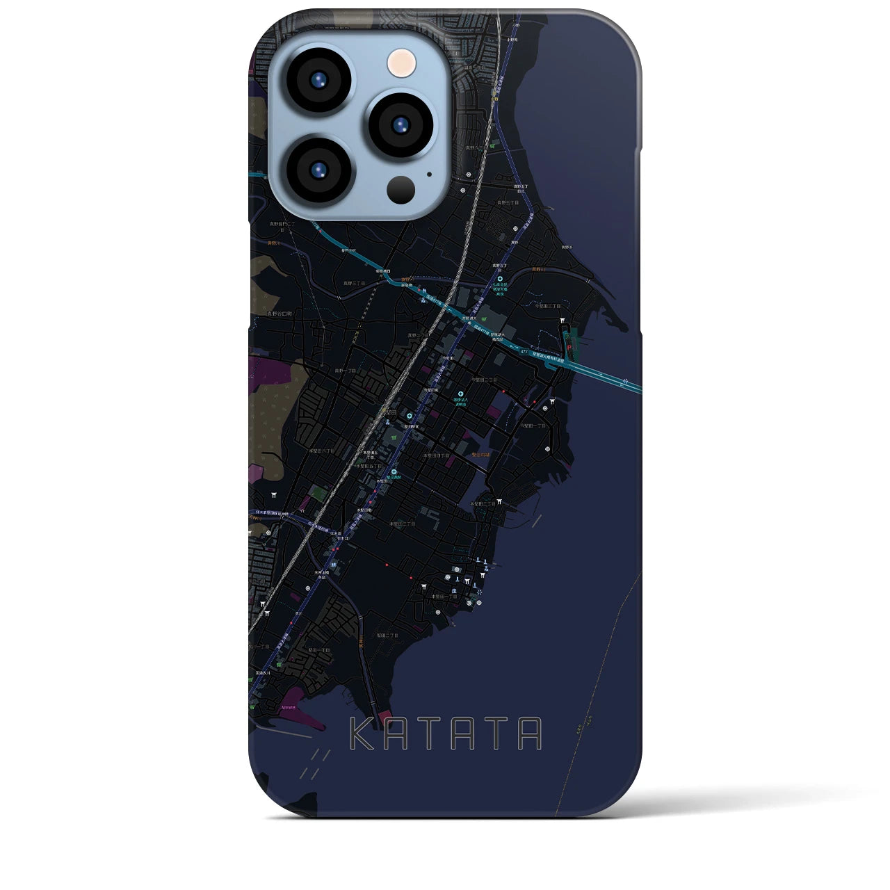 【堅田(滋賀県)】地図柄iPhoneケース(バックカバータイプ)