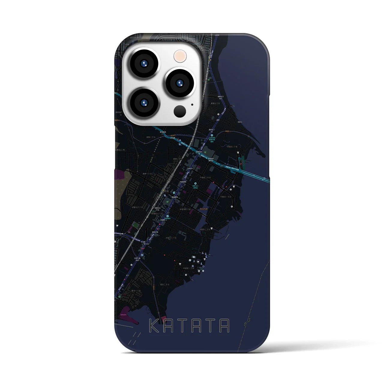 【堅田(滋賀県)】地図柄iPhoneケース(バックカバータイプ)