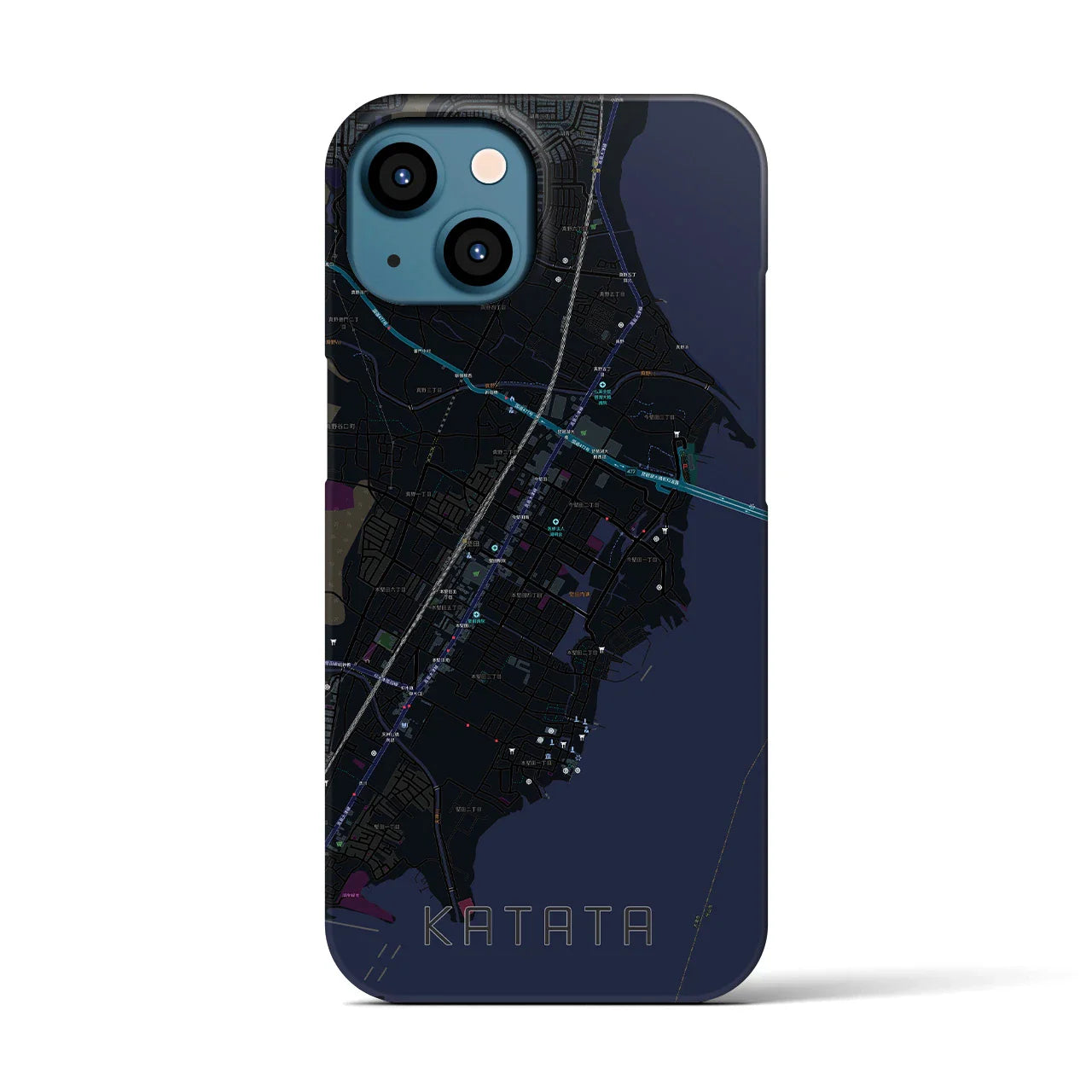 【堅田(滋賀県)】地図柄iPhoneケース(バックカバータイプ)