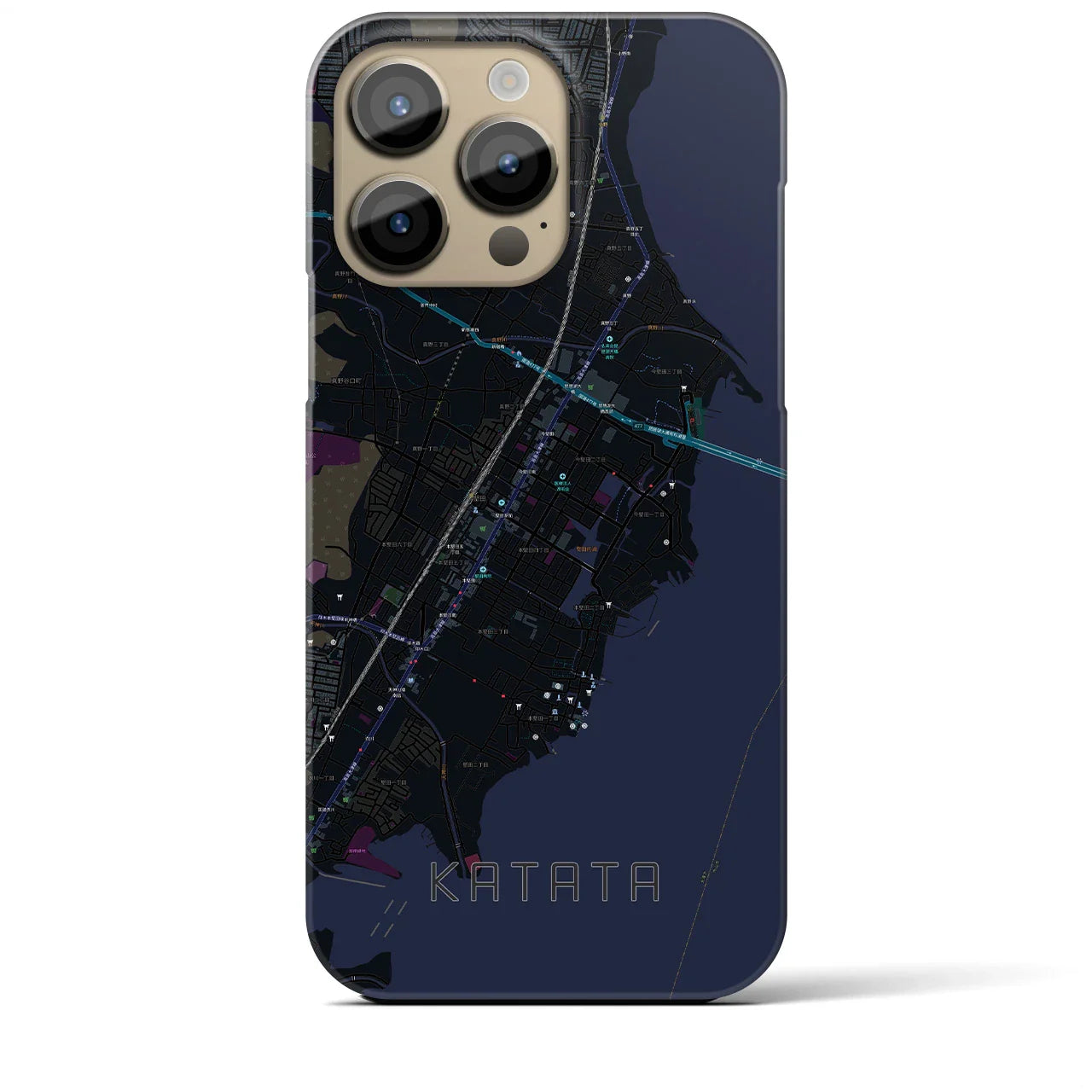 【堅田(滋賀県)】地図柄iPhoneケース(バックカバータイプ)