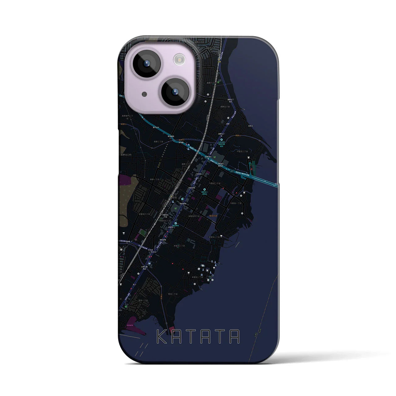 【堅田(滋賀県)】地図柄iPhoneケース(バックカバータイプ)