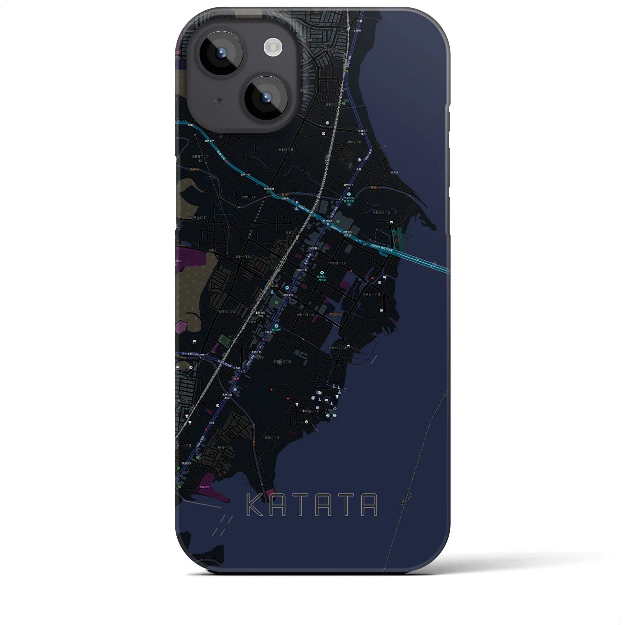 【堅田(滋賀県)】地図柄iPhoneケース(バックカバータイプ)
