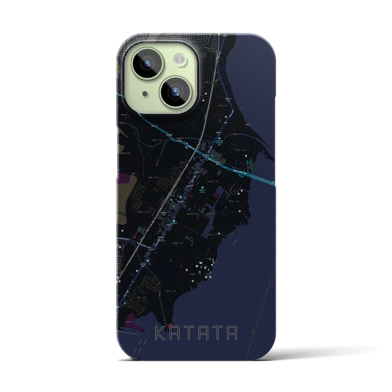 【堅田(滋賀県)】地図柄iPhoneケース(バックカバータイプ)