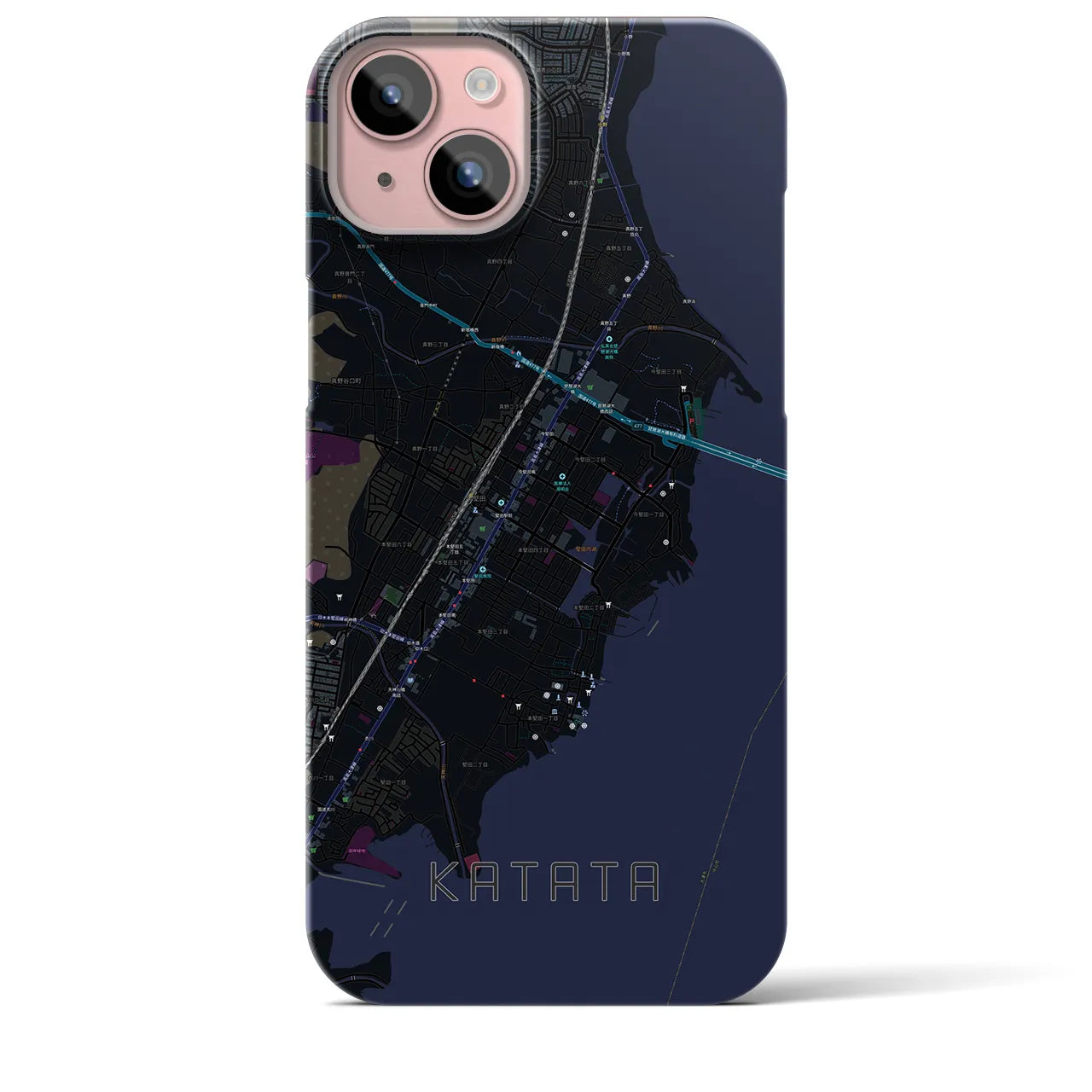 【堅田(滋賀県)】地図柄iPhoneケース(バックカバータイプ)