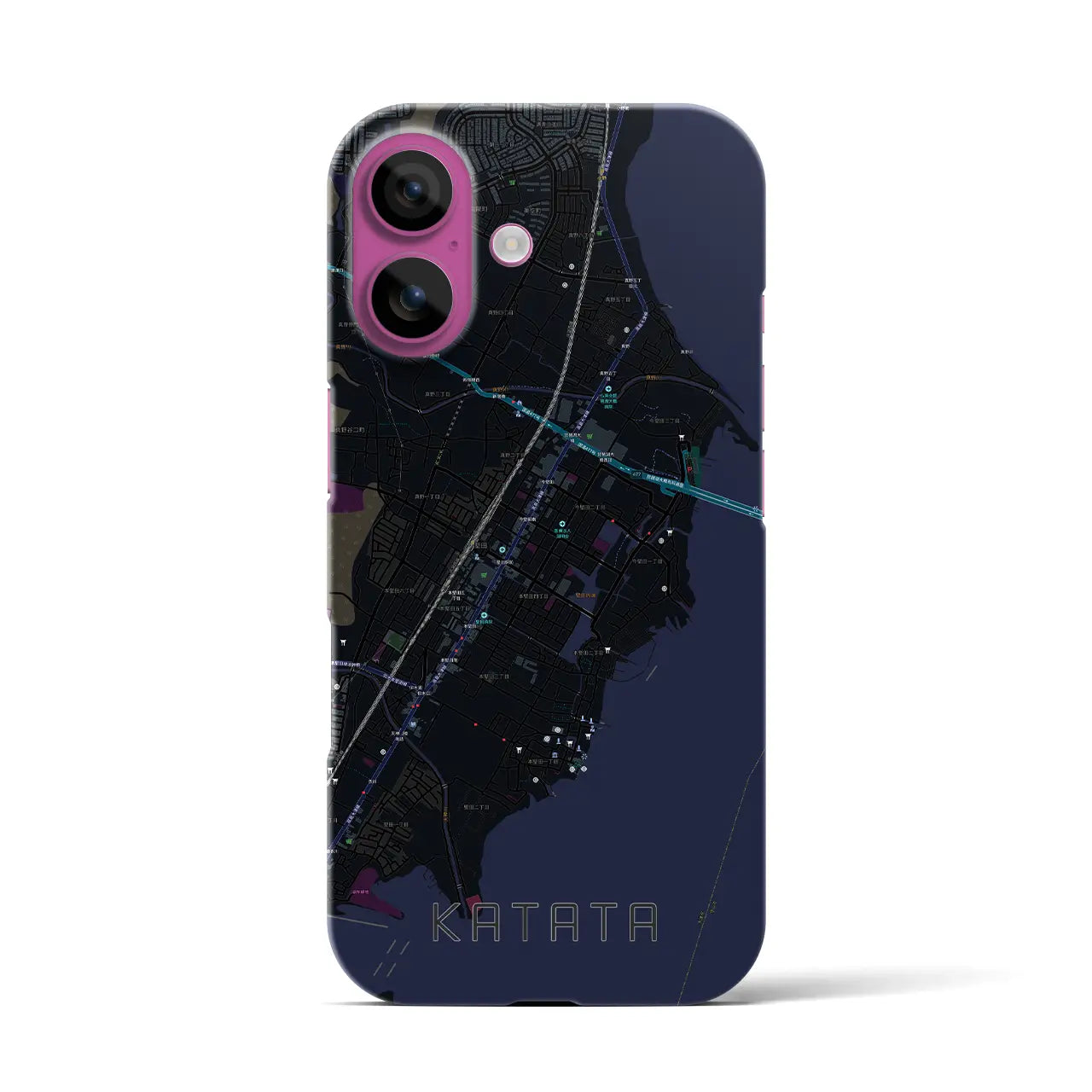 【堅田(滋賀県)】地図柄iPhoneケース(バックカバータイプ)