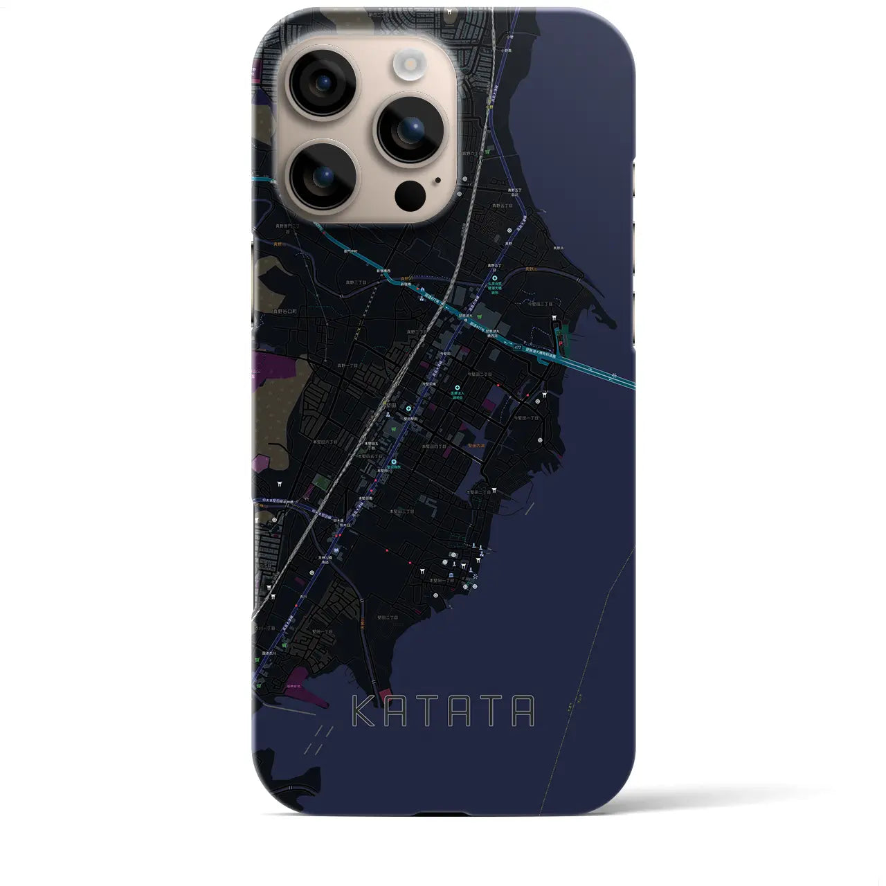【堅田(滋賀県)】地図柄iPhoneケース(バックカバータイプ)