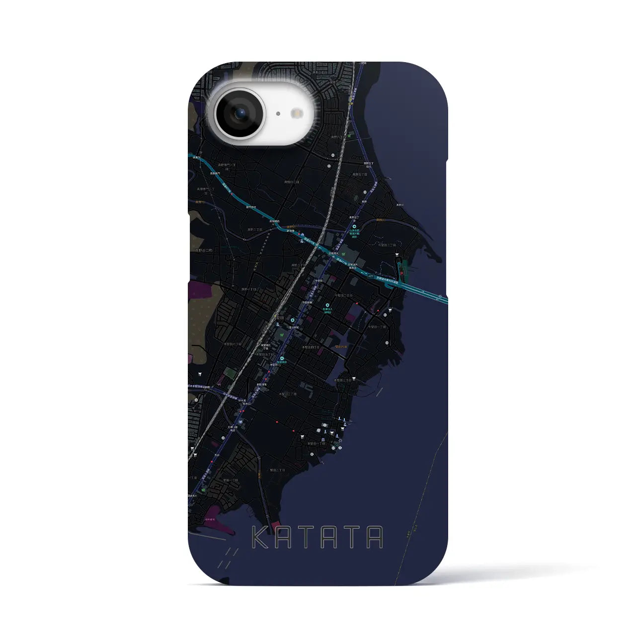 【堅田(滋賀県)】地図柄iPhoneケース(バックカバータイプ)