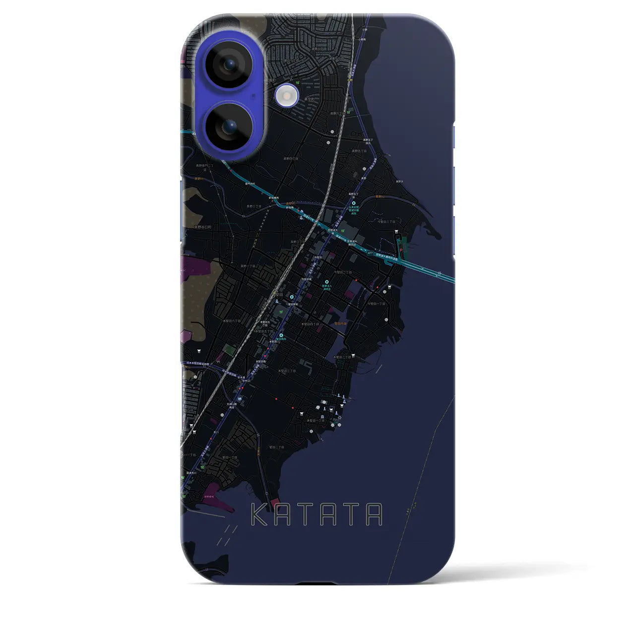 【堅田(滋賀県)】地図柄iPhoneケース(バックカバータイプ)