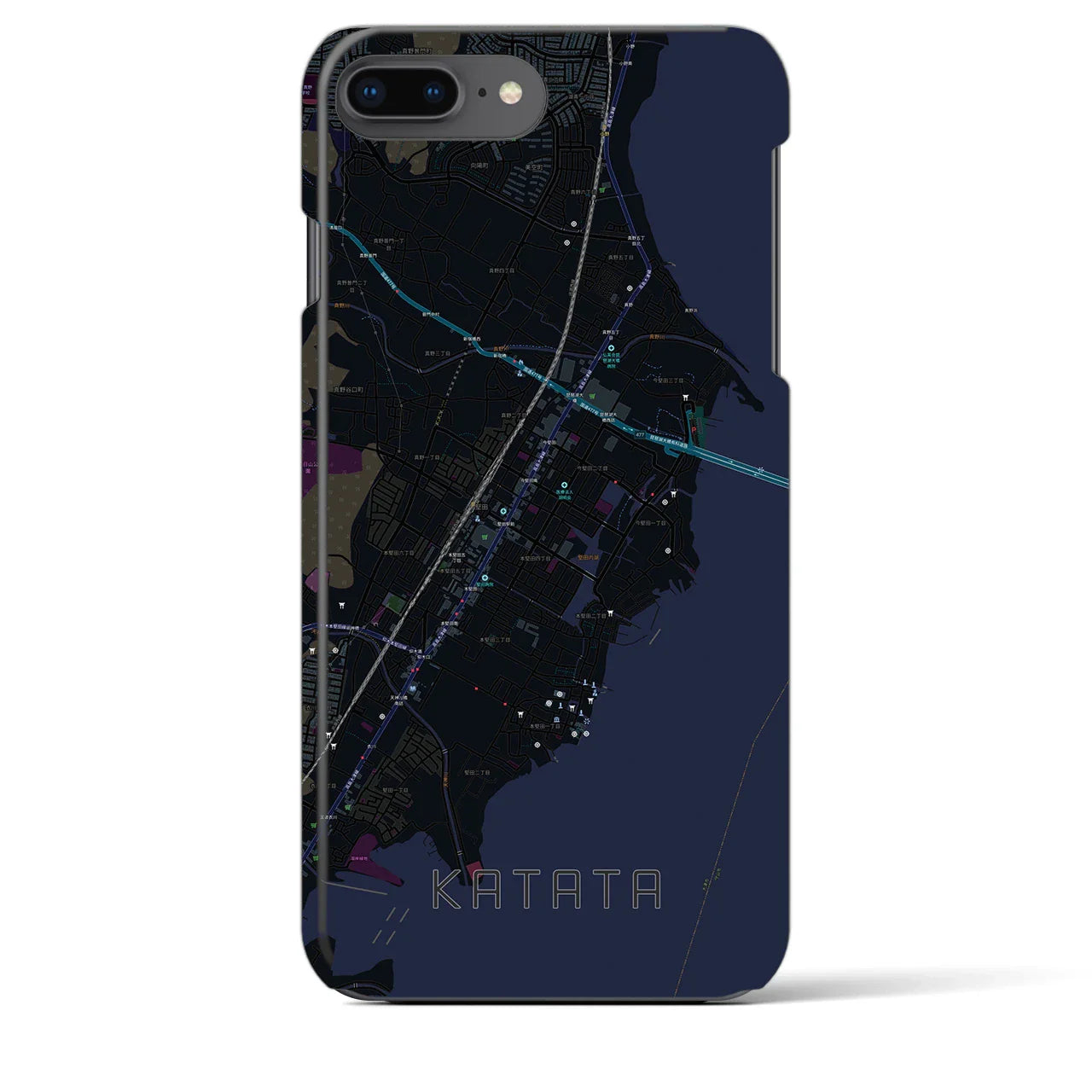 【堅田(滋賀県)】地図柄iPhoneケース(バックカバータイプ)
