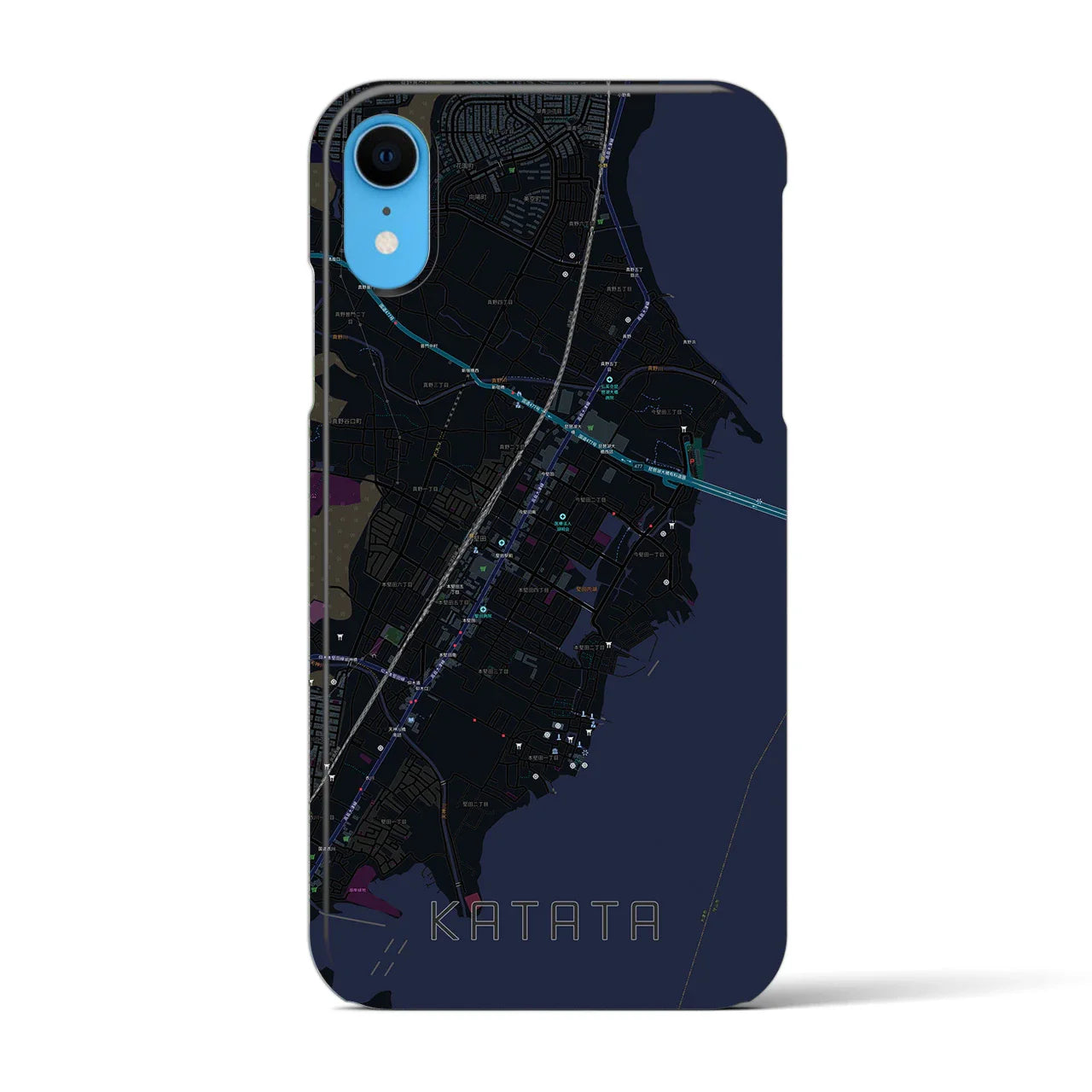 【堅田(滋賀県)】地図柄iPhoneケース(バックカバータイプ)