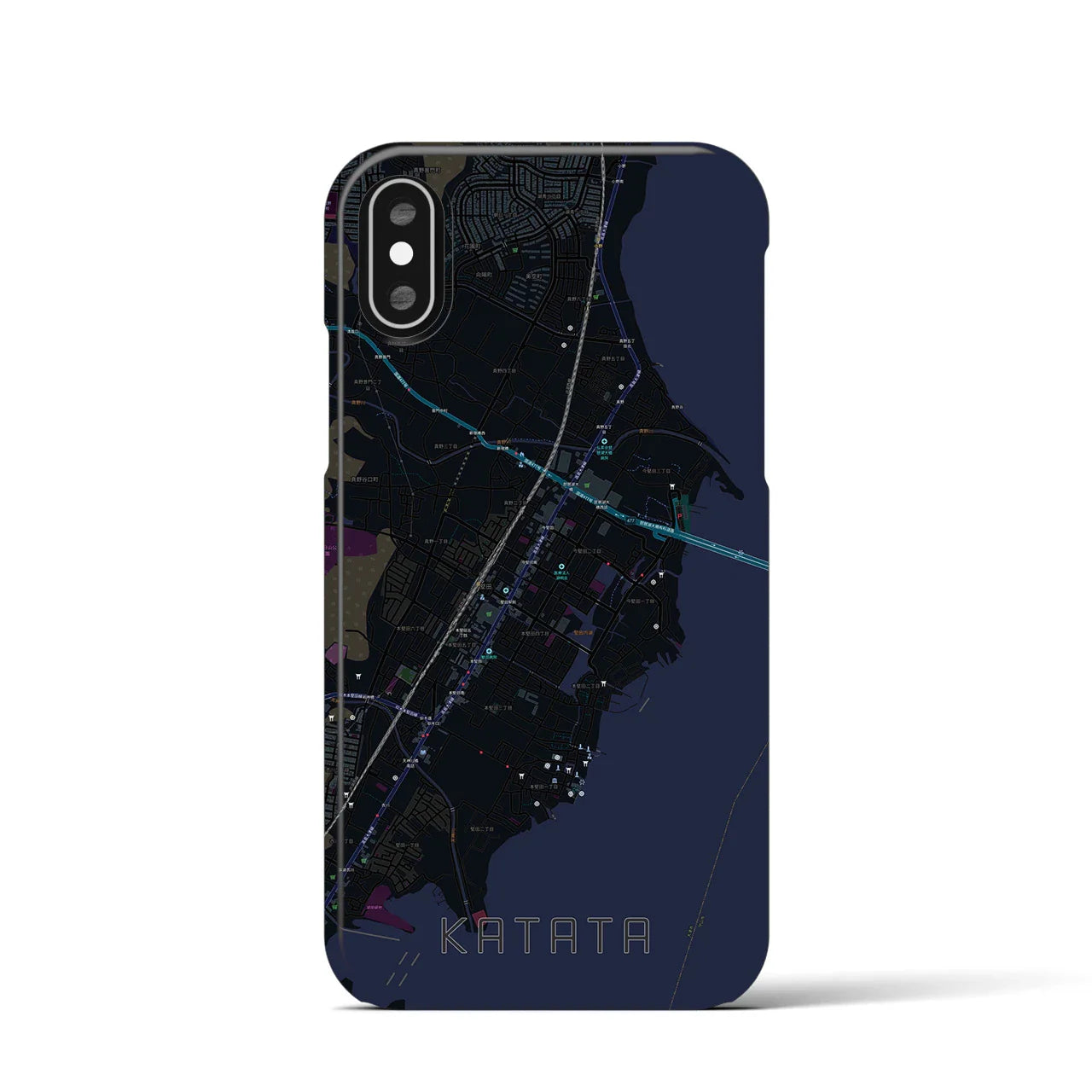 【堅田(滋賀県)】地図柄iPhoneケース(バックカバータイプ)