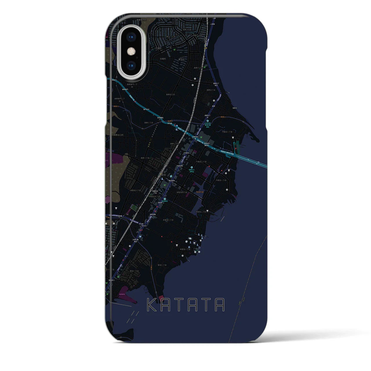【堅田(滋賀県)】地図柄iPhoneケース(バックカバータイプ)