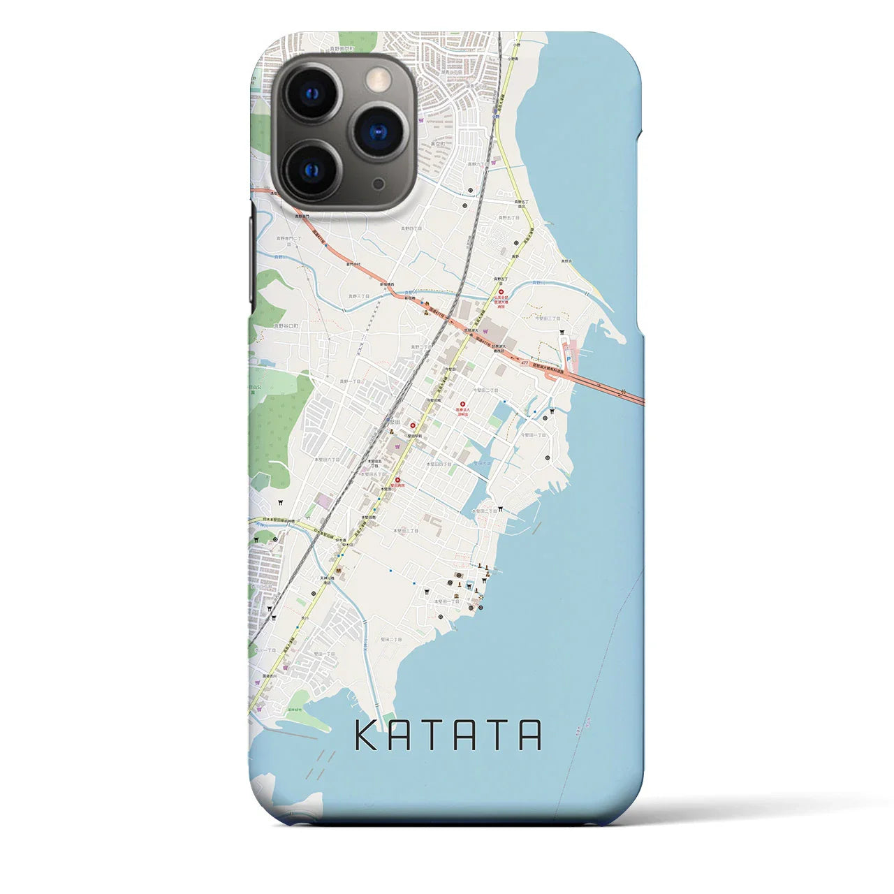 【堅田(滋賀県)】地図柄iPhoneケース(バックカバータイプ)