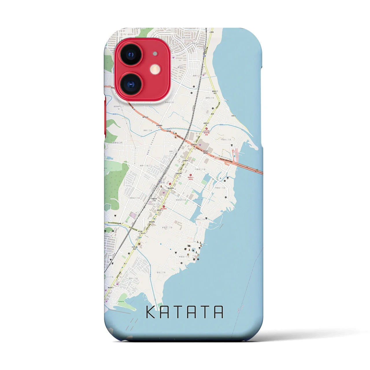 【堅田(滋賀県)】地図柄iPhoneケース(バックカバータイプ)