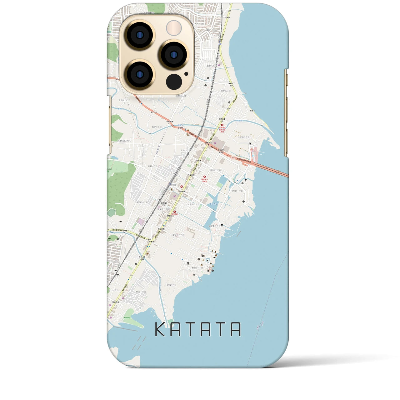 【堅田(滋賀県)】地図柄iPhoneケース(バックカバータイプ)