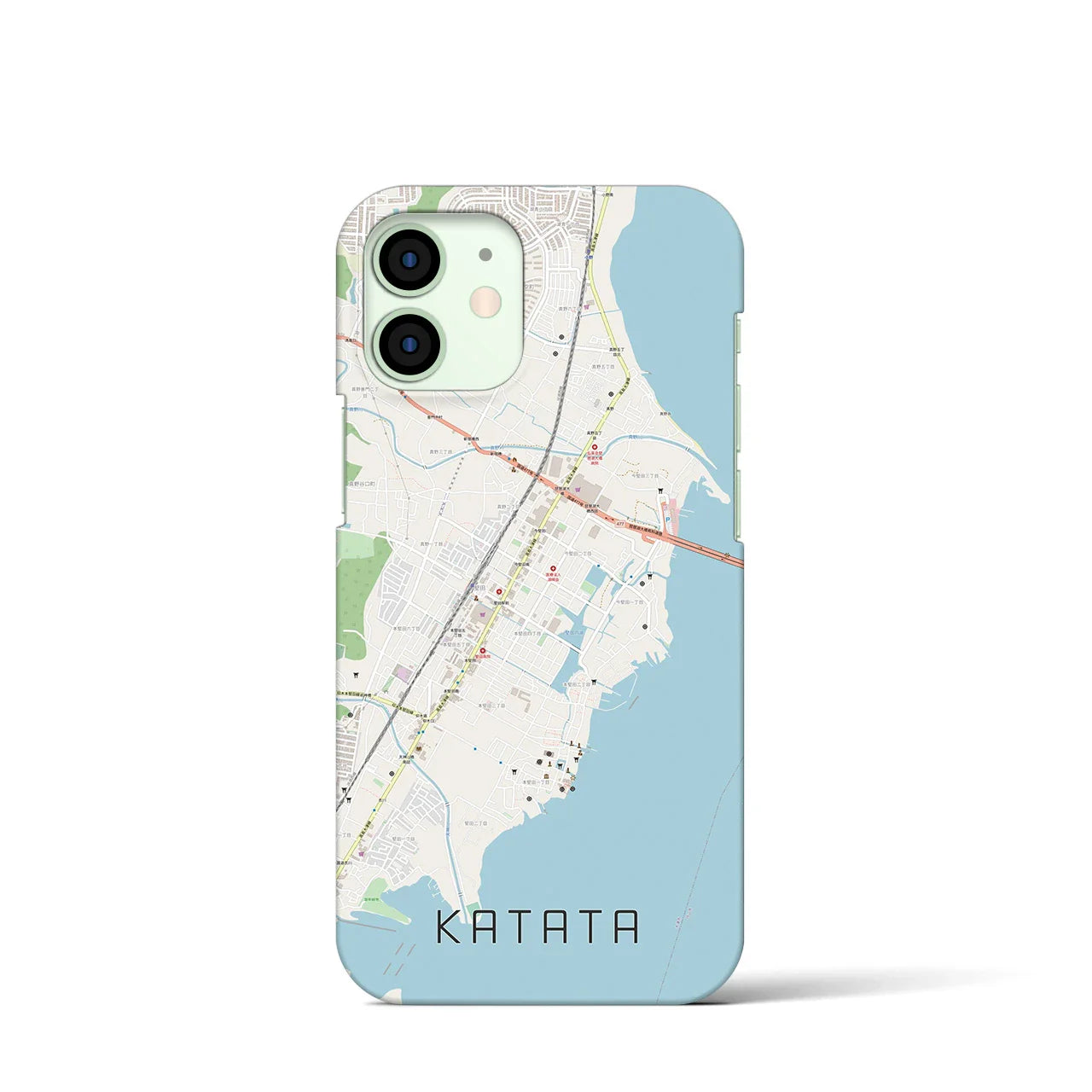 【堅田(滋賀県)】地図柄iPhoneケース(バックカバータイプ)