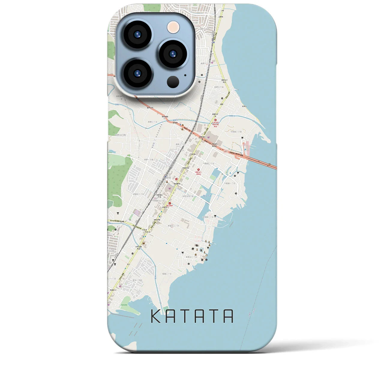 【堅田(滋賀県)】地図柄iPhoneケース(バックカバータイプ)