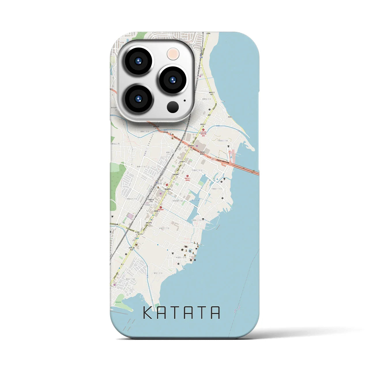 【堅田(滋賀県)】地図柄iPhoneケース(バックカバータイプ)