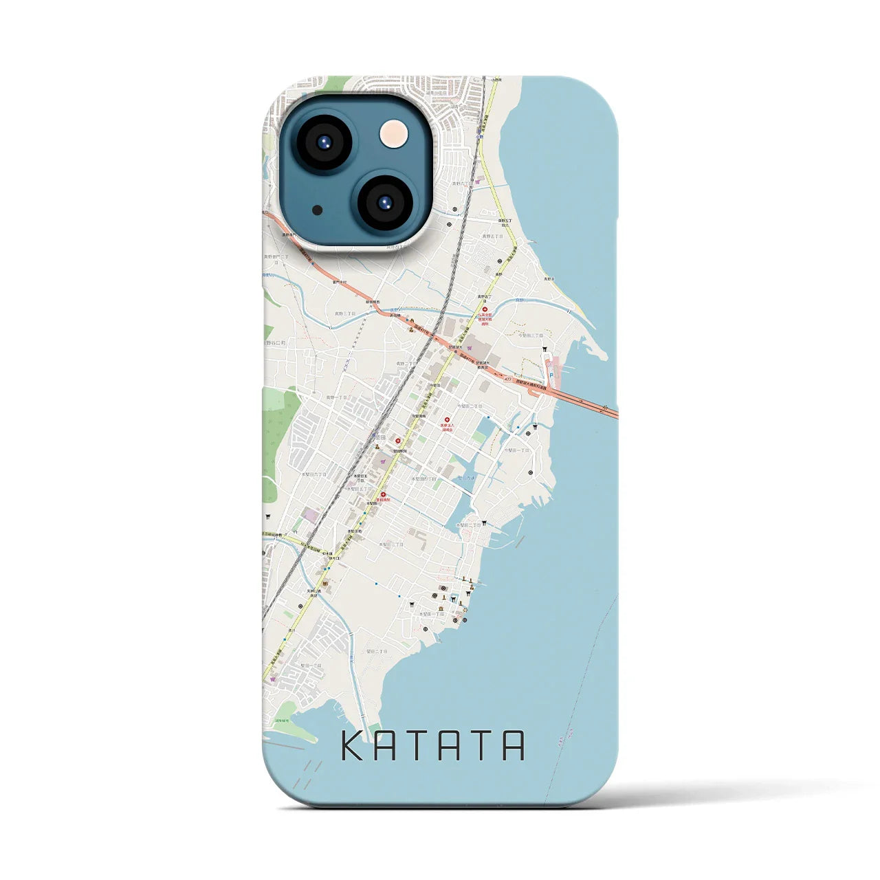 【堅田(滋賀県)】地図柄iPhoneケース(バックカバータイプ)