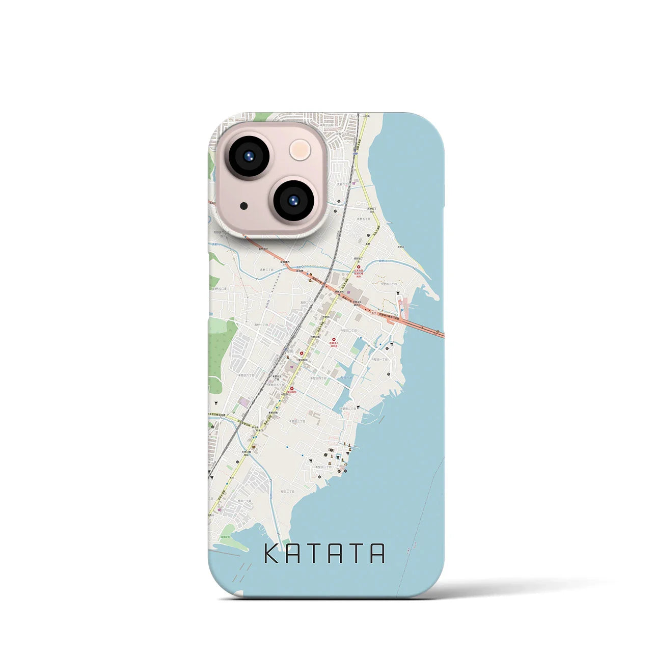 【堅田(滋賀県)】地図柄iPhoneケース(バックカバータイプ)