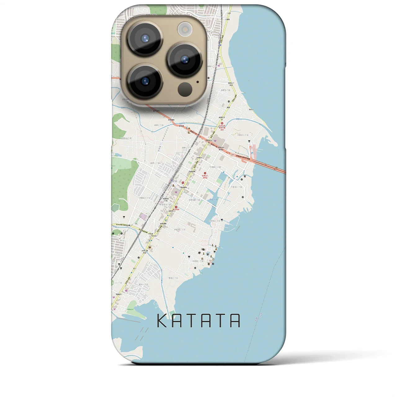 【堅田(滋賀県)】地図柄iPhoneケース(バックカバータイプ)