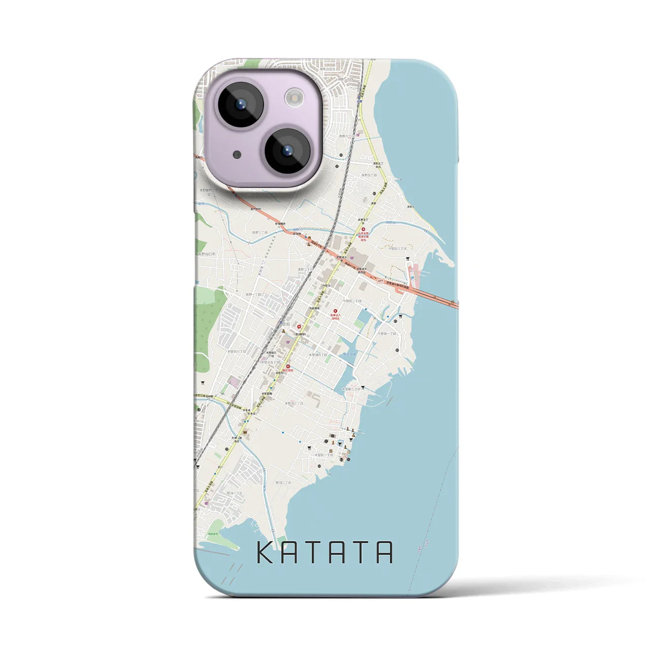 【堅田(滋賀県)】地図柄iPhoneケース(バックカバータイプ)