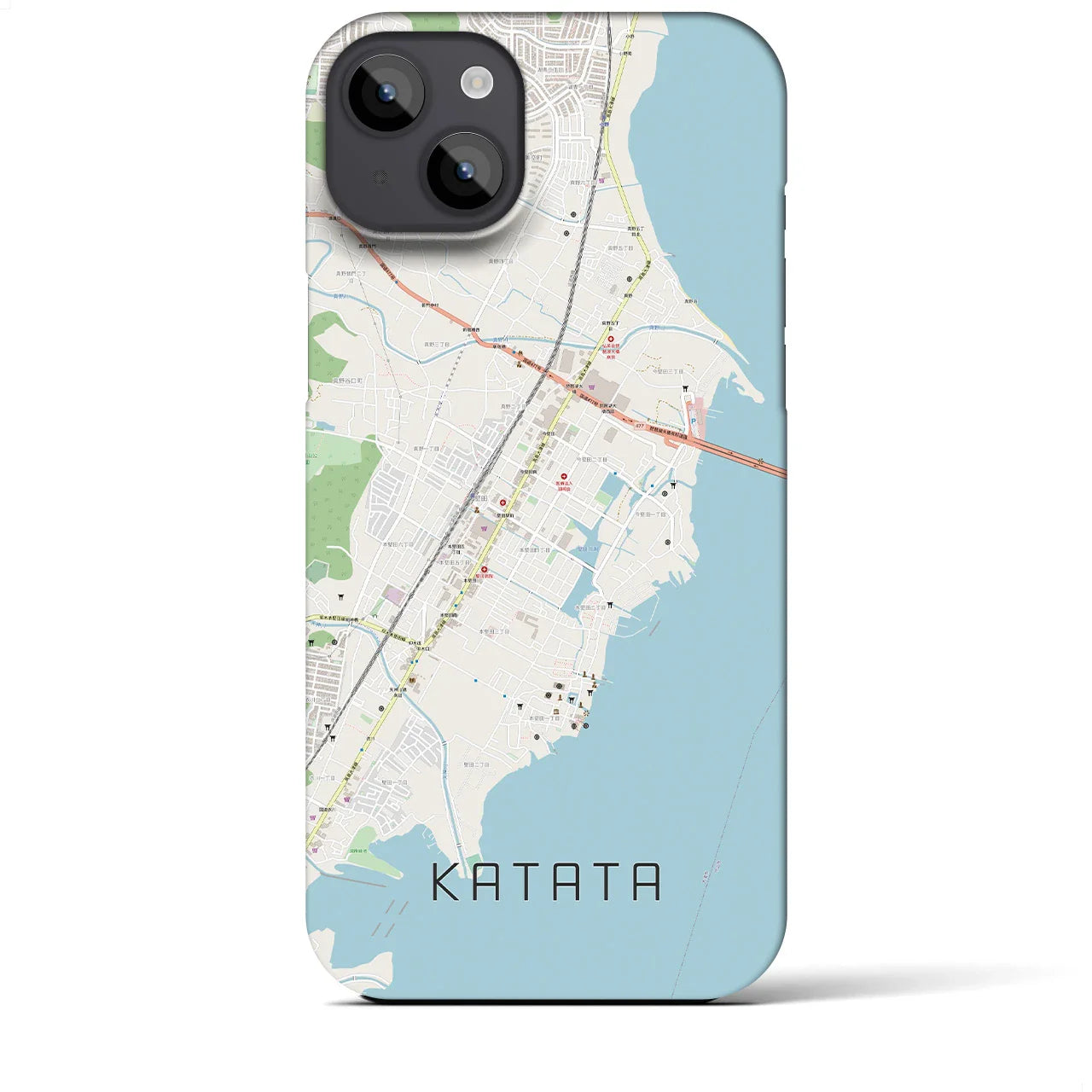 【堅田(滋賀県)】地図柄iPhoneケース(バックカバータイプ)