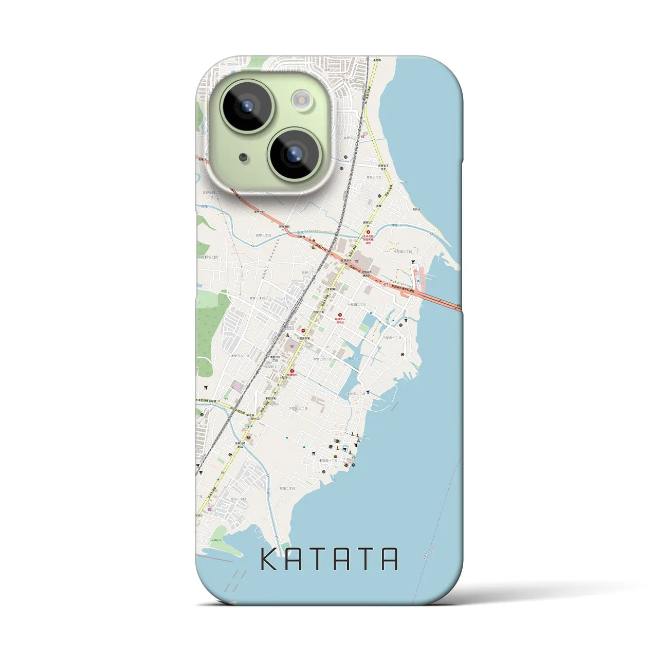 【堅田(滋賀県)】地図柄iPhoneケース(バックカバータイプ)