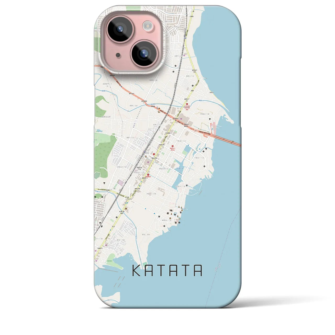 【堅田(滋賀県)】地図柄iPhoneケース(バックカバータイプ)