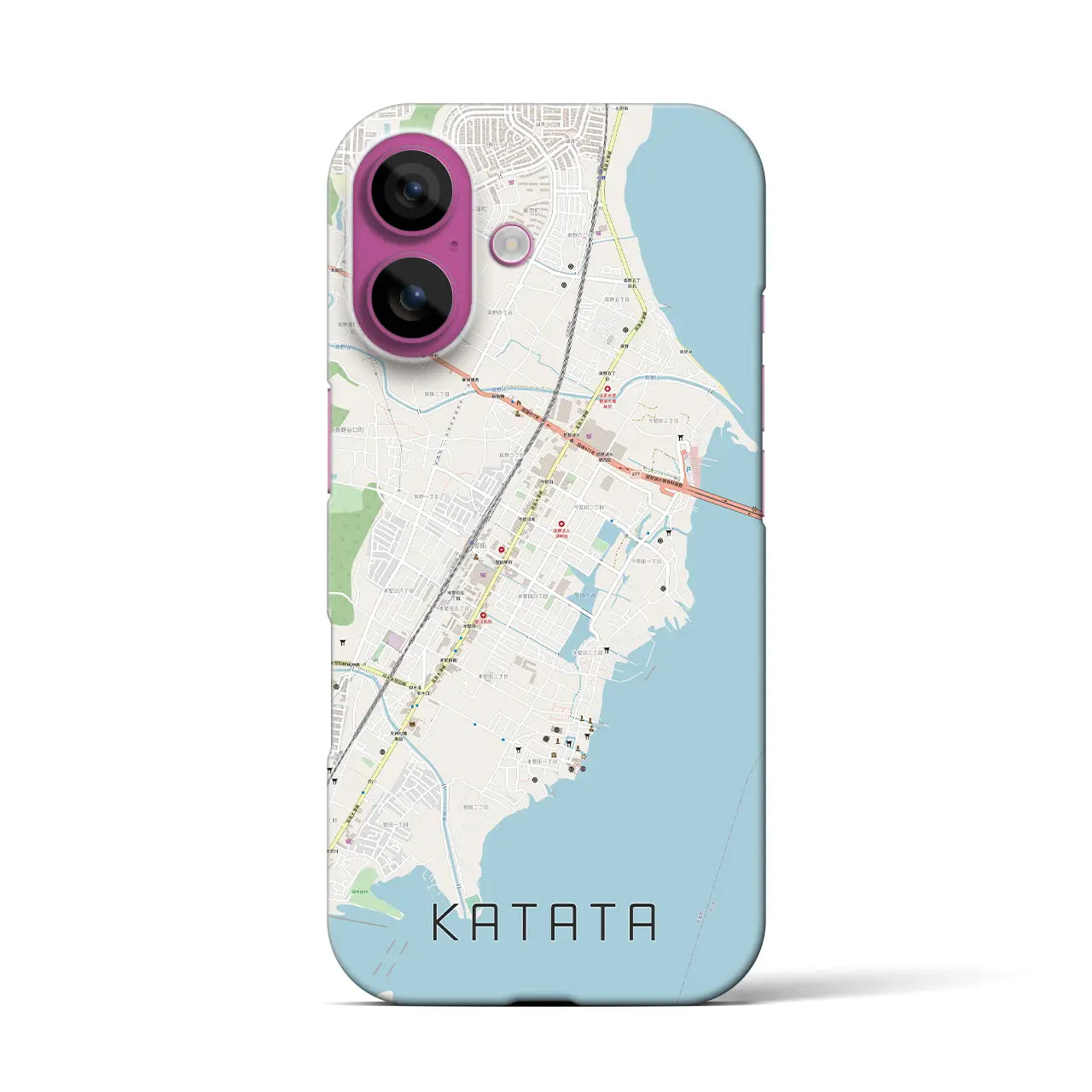 【堅田(滋賀県)】地図柄iPhoneケース(バックカバータイプ)