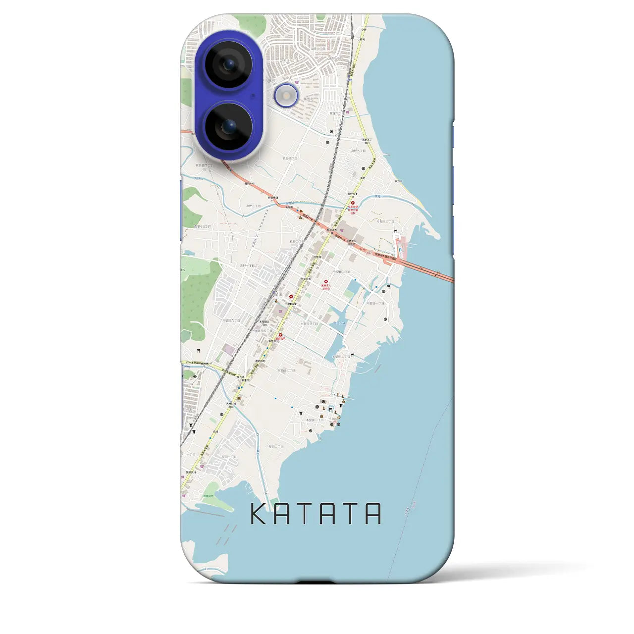 【堅田(滋賀県)】地図柄iPhoneケース(バックカバータイプ)ナチュラル・iPhone 16 Pro Max 用