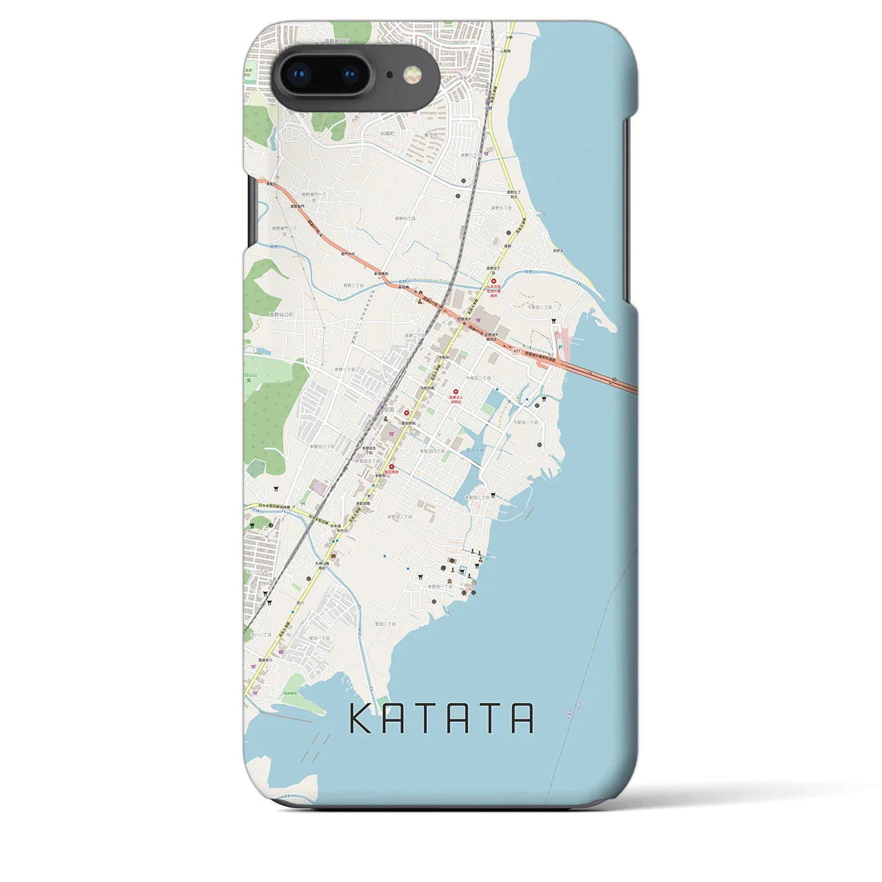 【堅田(滋賀県)】地図柄iPhoneケース(バックカバータイプ)