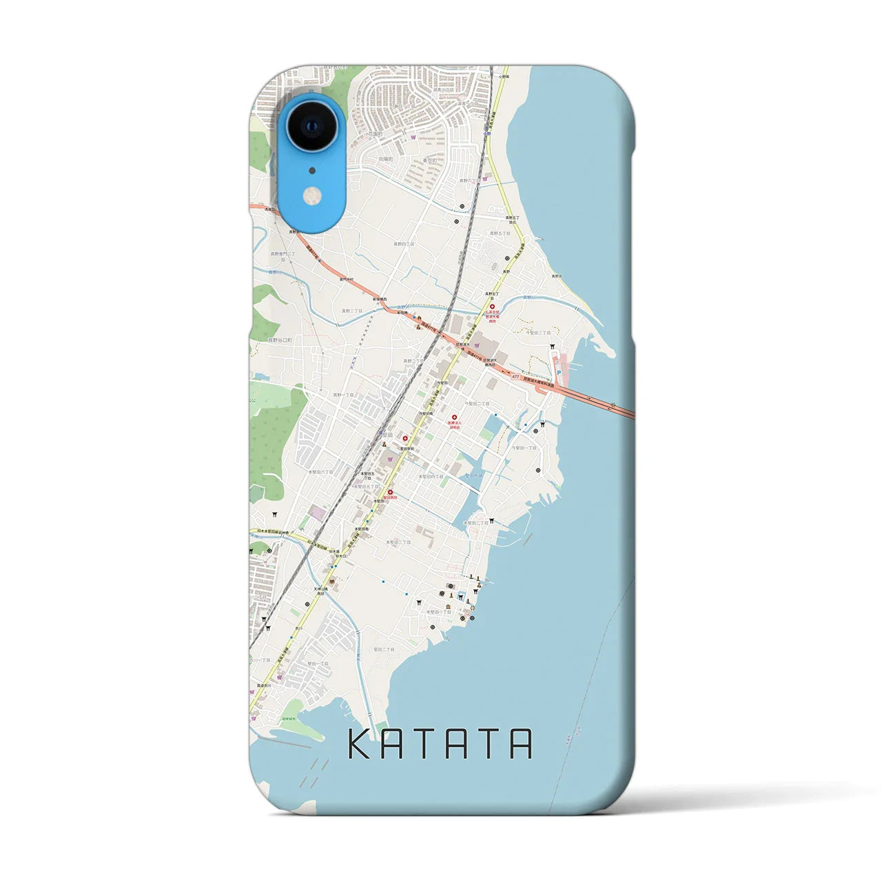 【堅田(滋賀県)】地図柄iPhoneケース(バックカバータイプ)