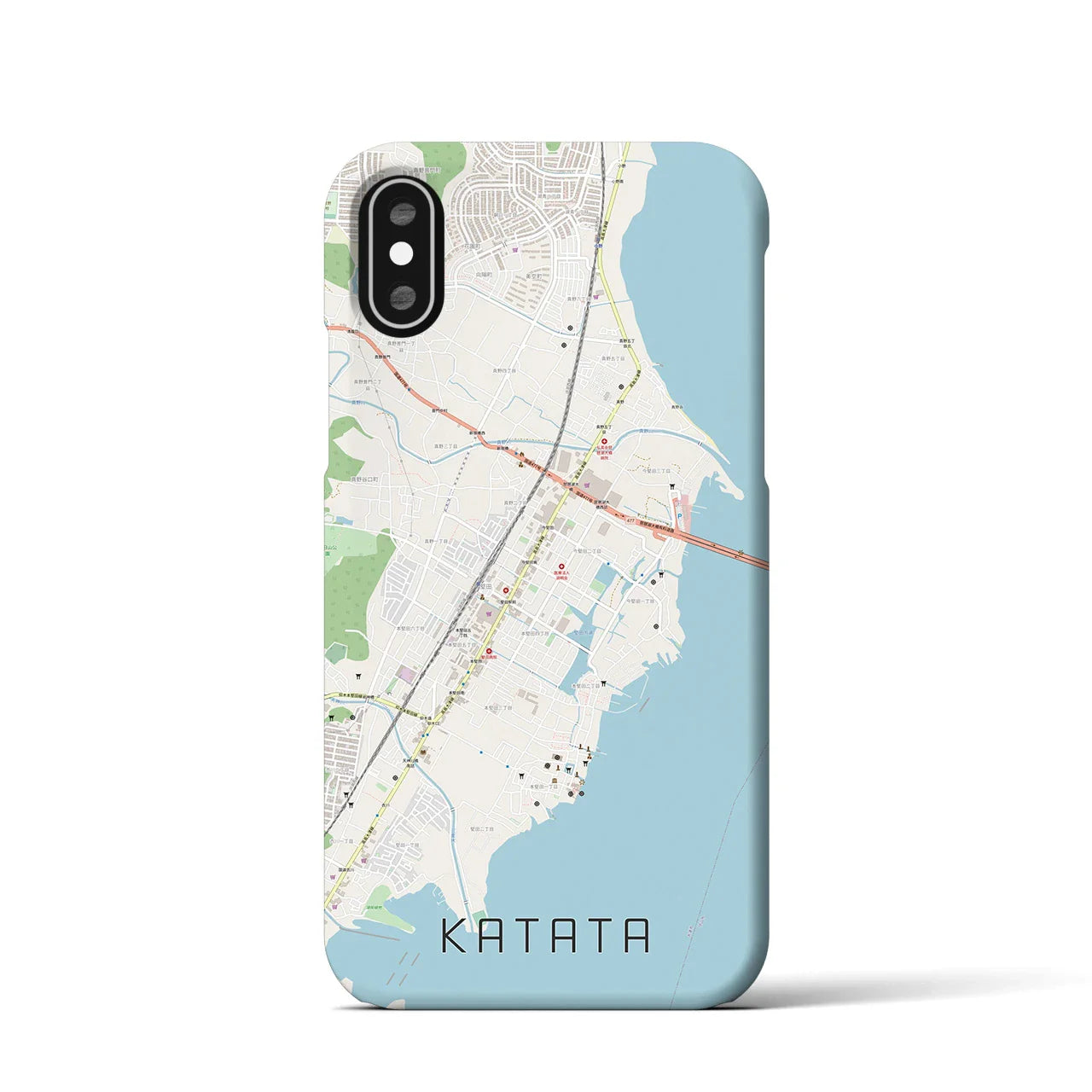 【堅田(滋賀県)】地図柄iPhoneケース(バックカバータイプ)