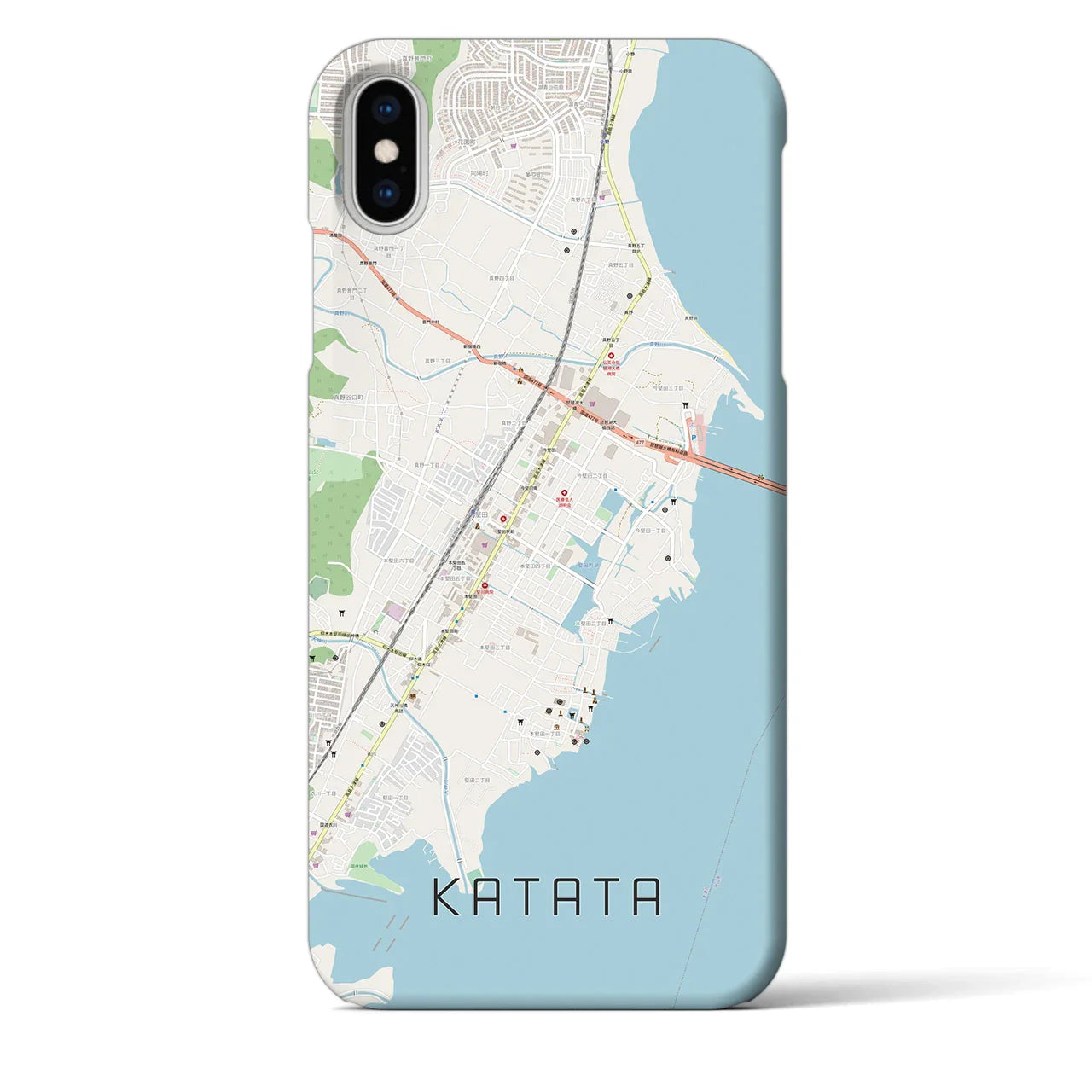 【堅田(滋賀県)】地図柄iPhoneケース(バックカバータイプ)