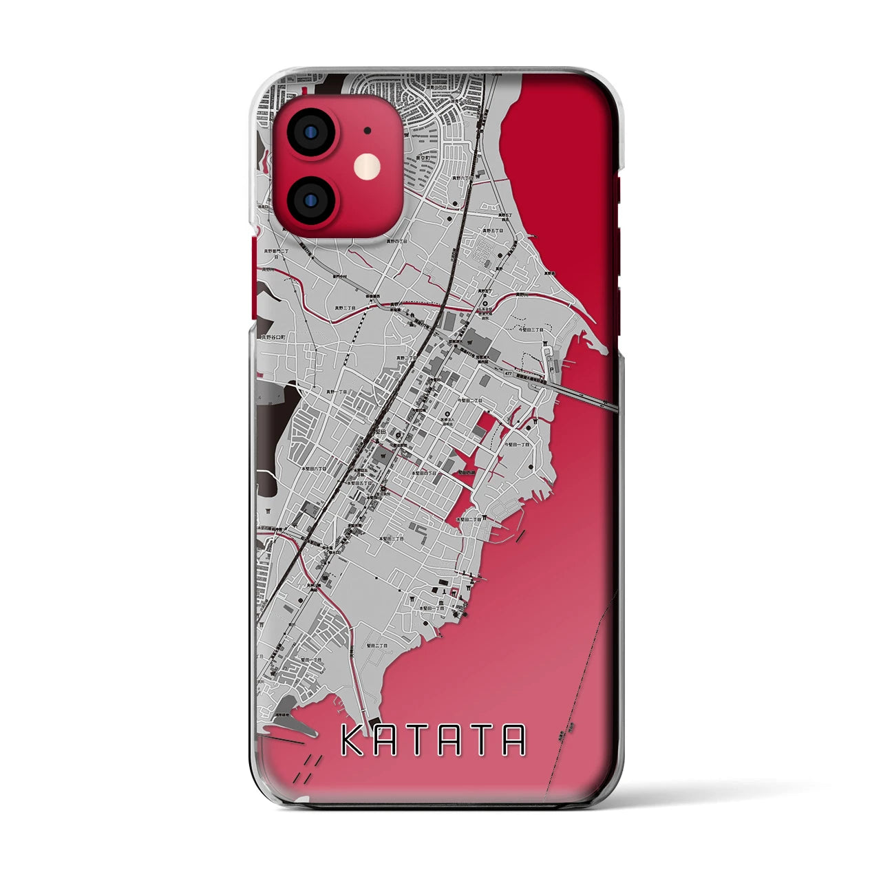 【堅田(滋賀県)】地図柄iPhoneケース(クリアタイプ)