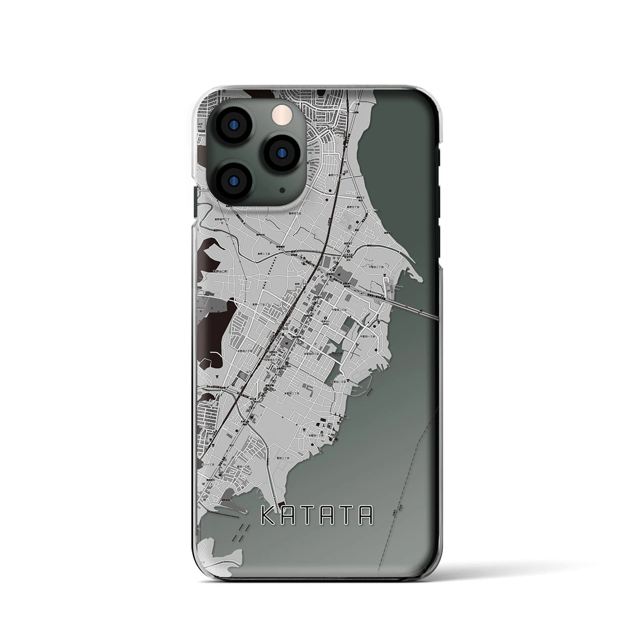 【堅田(滋賀県)】地図柄iPhoneケース(クリアタイプ)