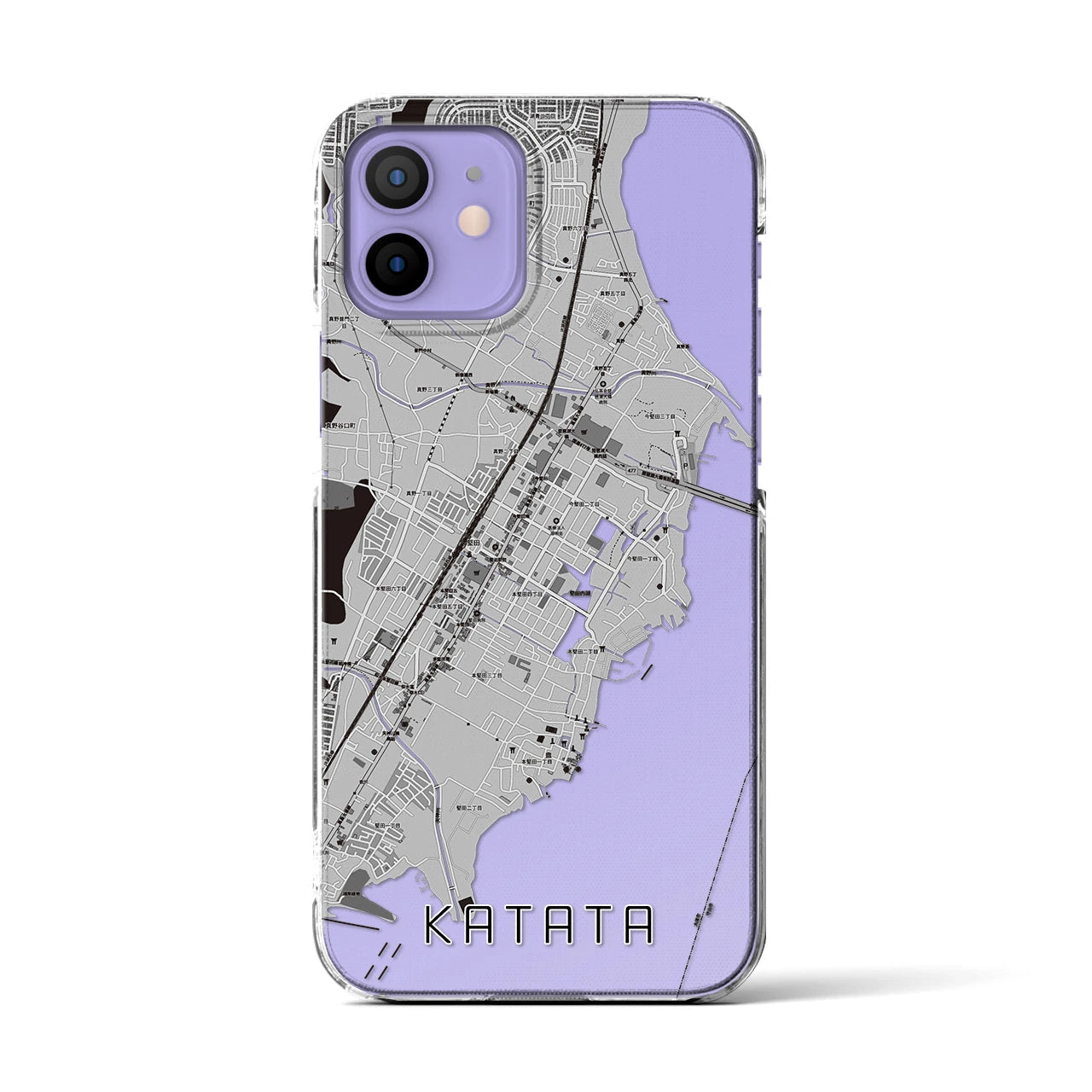 【堅田(滋賀県)】地図柄iPhoneケース(クリアタイプ)