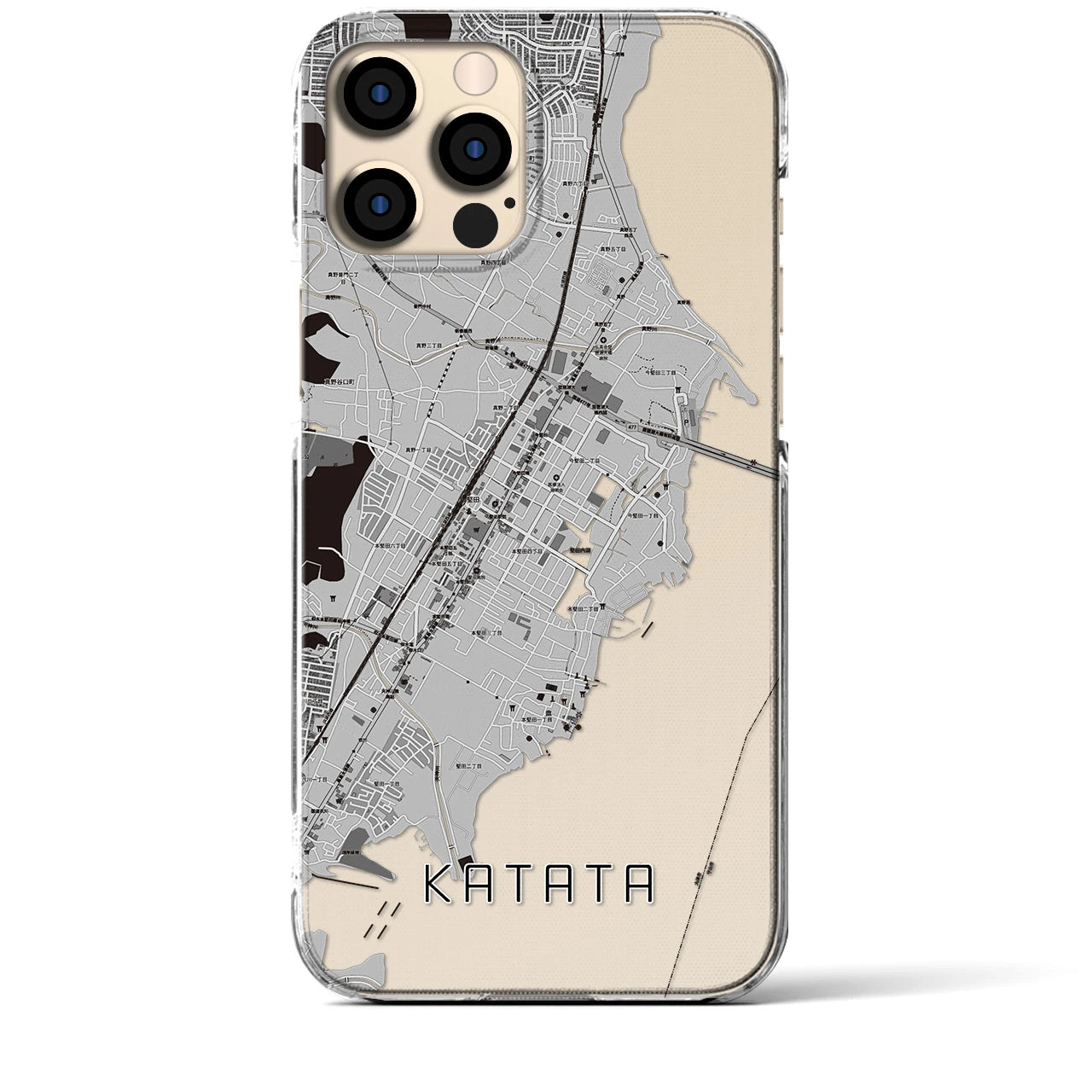 【堅田(滋賀県)】地図柄iPhoneケース(クリアタイプ)