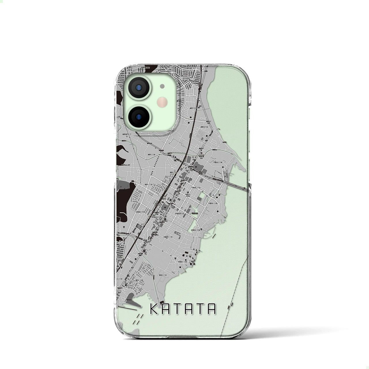 【堅田(滋賀県)】地図柄iPhoneケース(クリアタイプ)