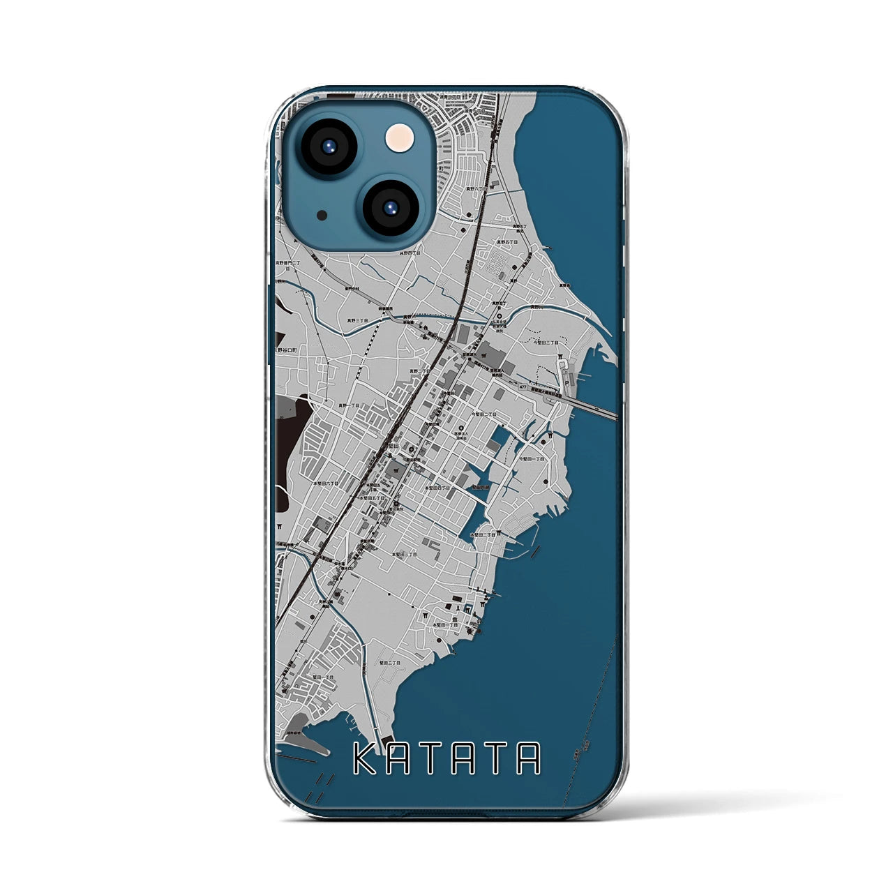 【堅田(滋賀県)】地図柄iPhoneケース(クリアタイプ)