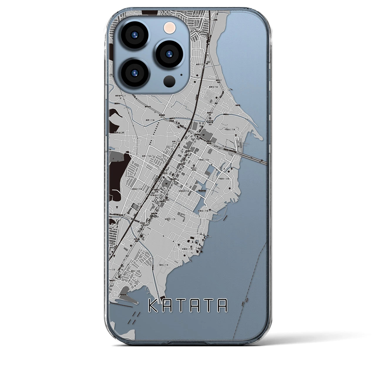 【堅田(滋賀県)】地図柄iPhoneケース(クリアタイプ)