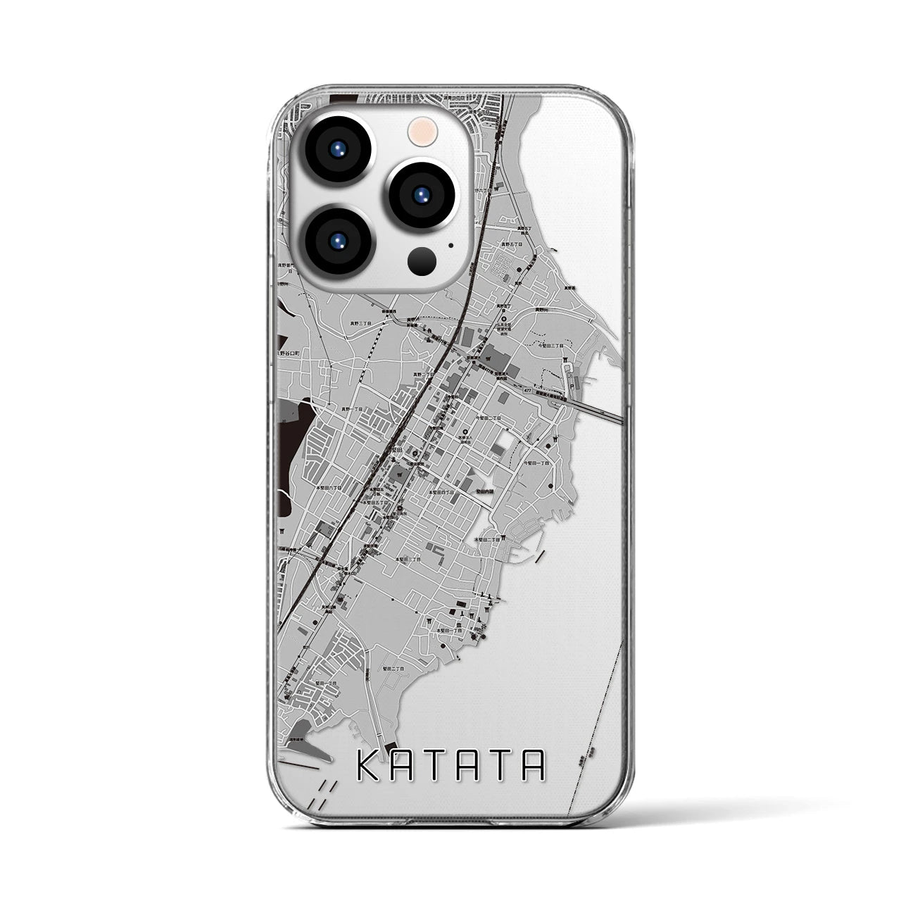 【堅田(滋賀県)】地図柄iPhoneケース(クリアタイプ)