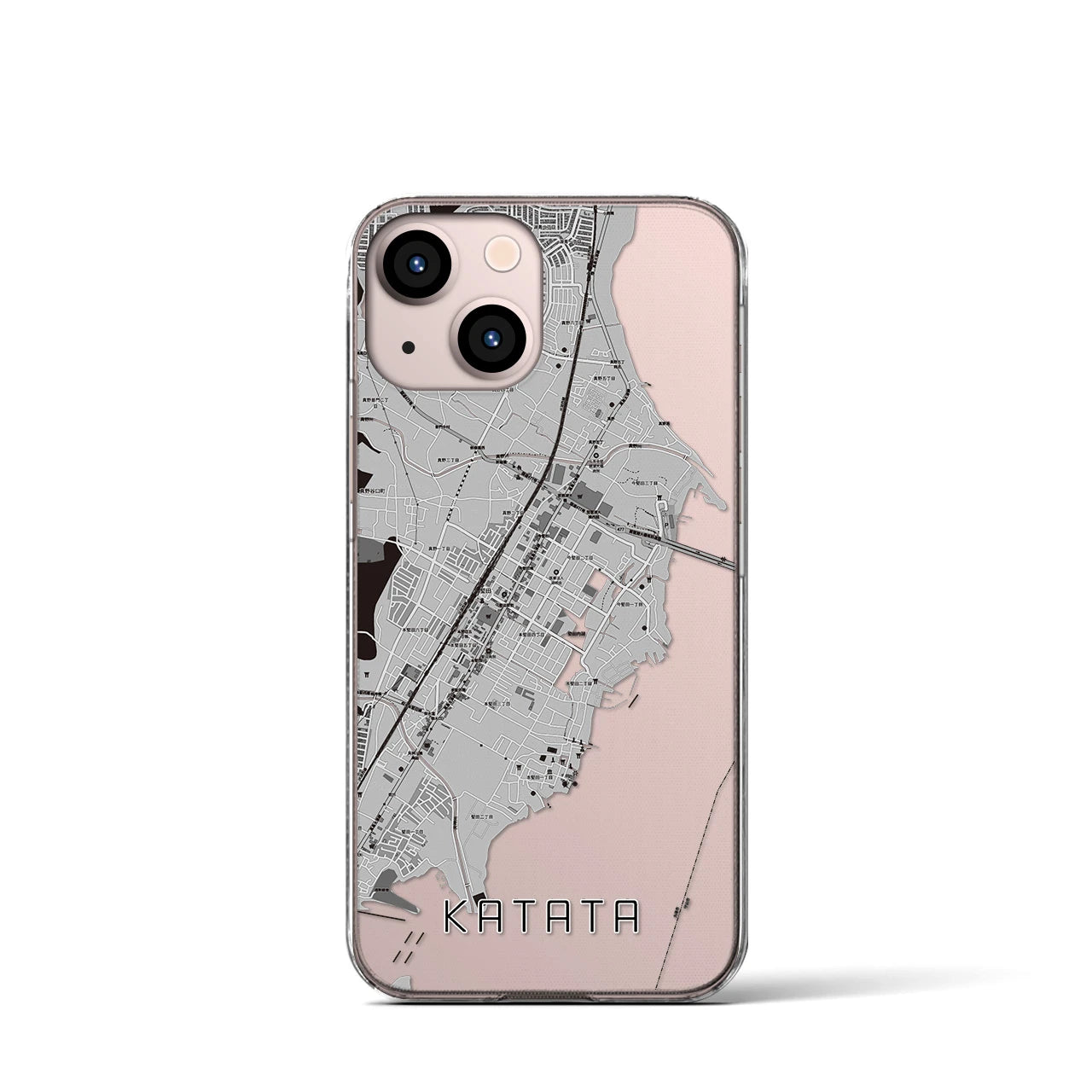 【堅田(滋賀県)】地図柄iPhoneケース(クリアタイプ)