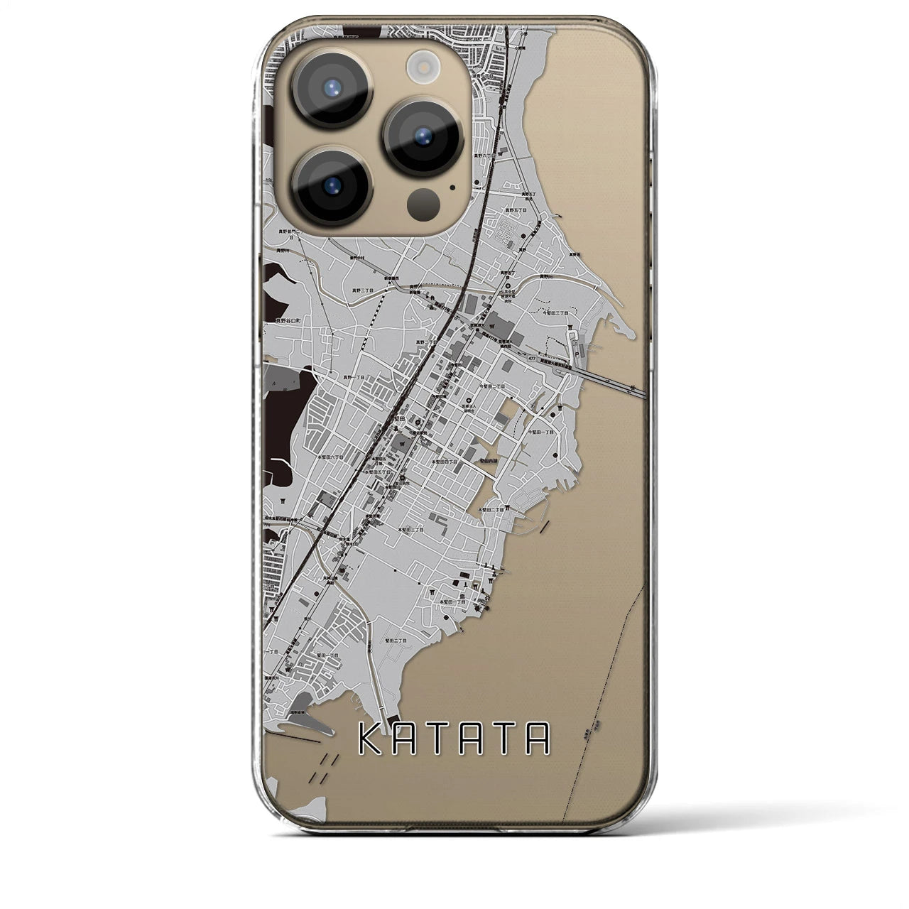 【堅田(滋賀県)】地図柄iPhoneケース(クリアタイプ)