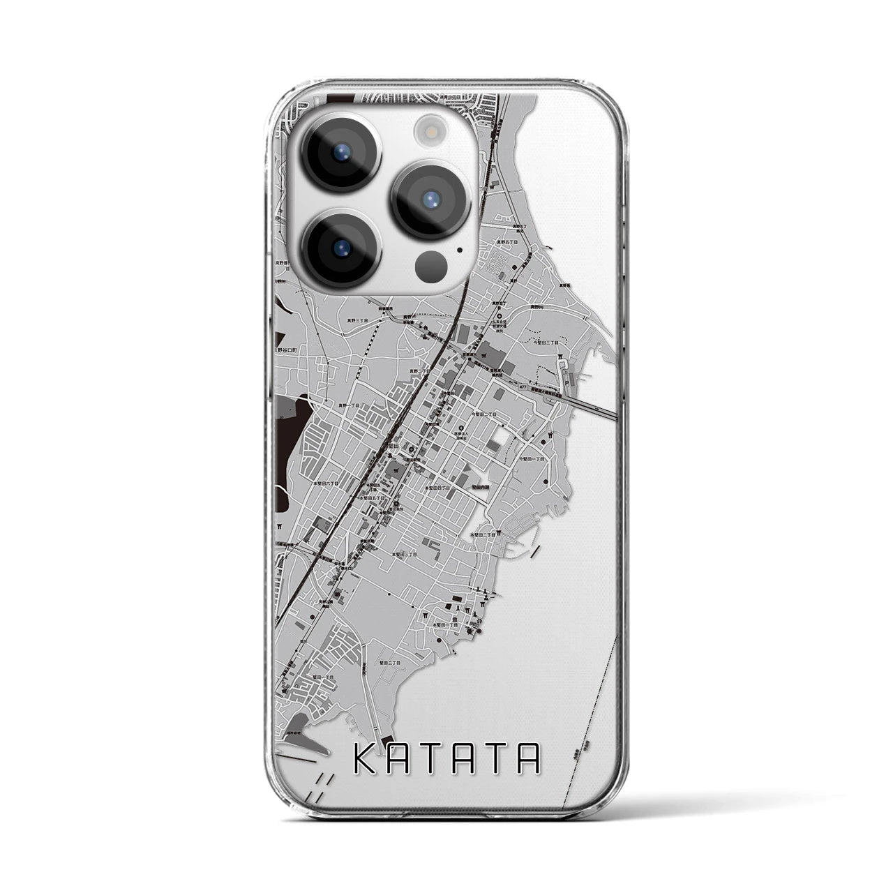 【堅田(滋賀県)】地図柄iPhoneケース(クリアタイプ)