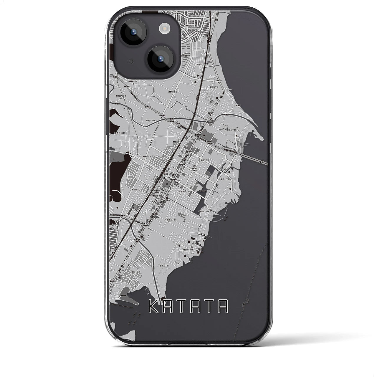 【堅田(滋賀県)】地図柄iPhoneケース(クリアタイプ)