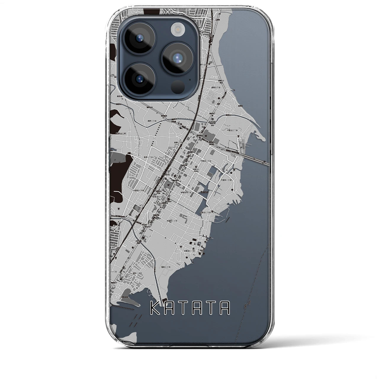 【堅田(滋賀県)】地図柄iPhoneケース(クリアタイプ)