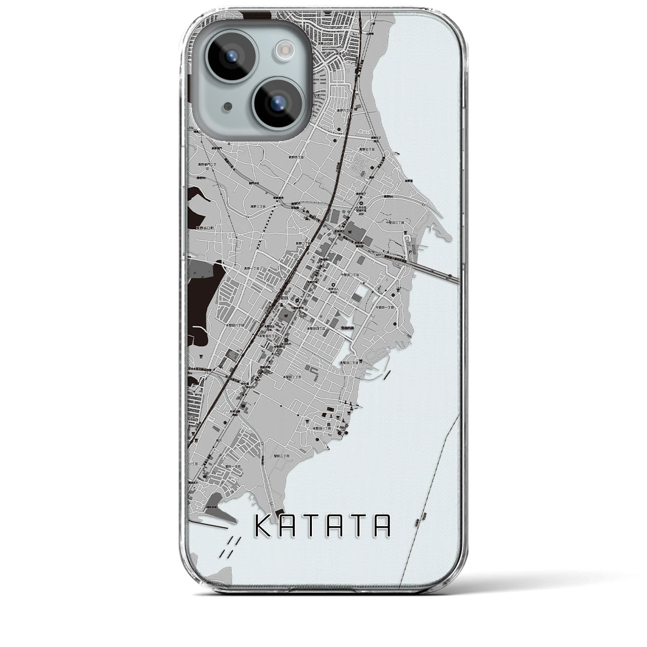 【堅田(滋賀県)】地図柄iPhoneケース(クリアタイプ)