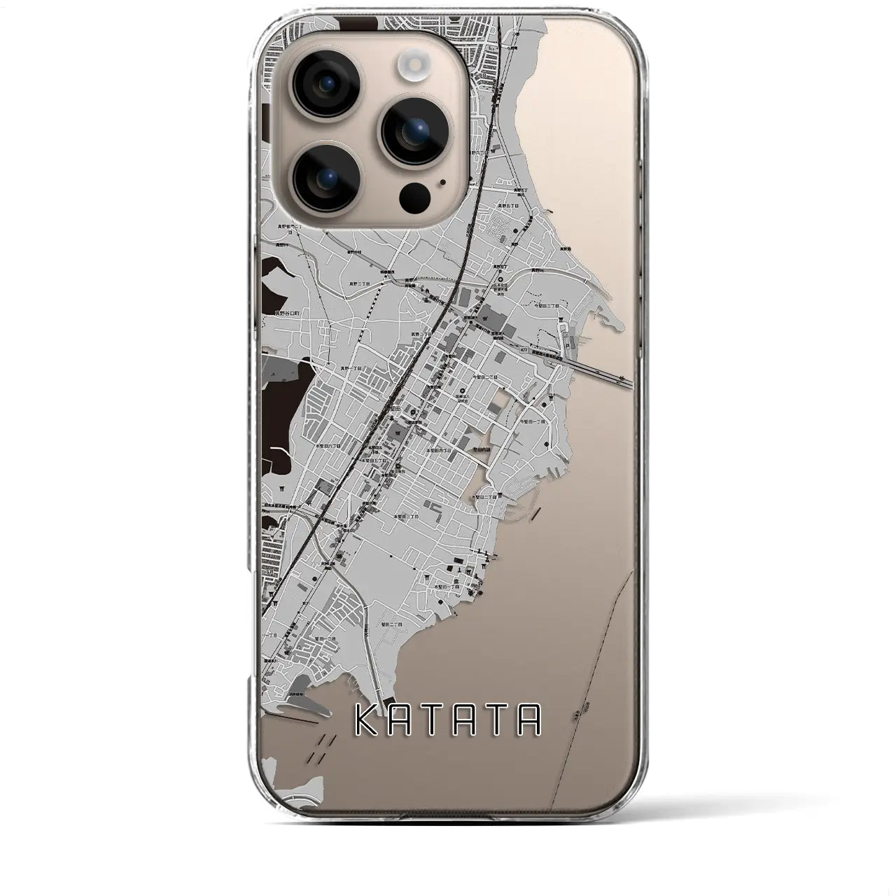 【堅田(滋賀県)】地図柄iPhoneケース(クリアタイプ)